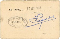 France. 20 francs. Bon. Type 1945. Type Kommando de La Mailleraye. - Fine +.