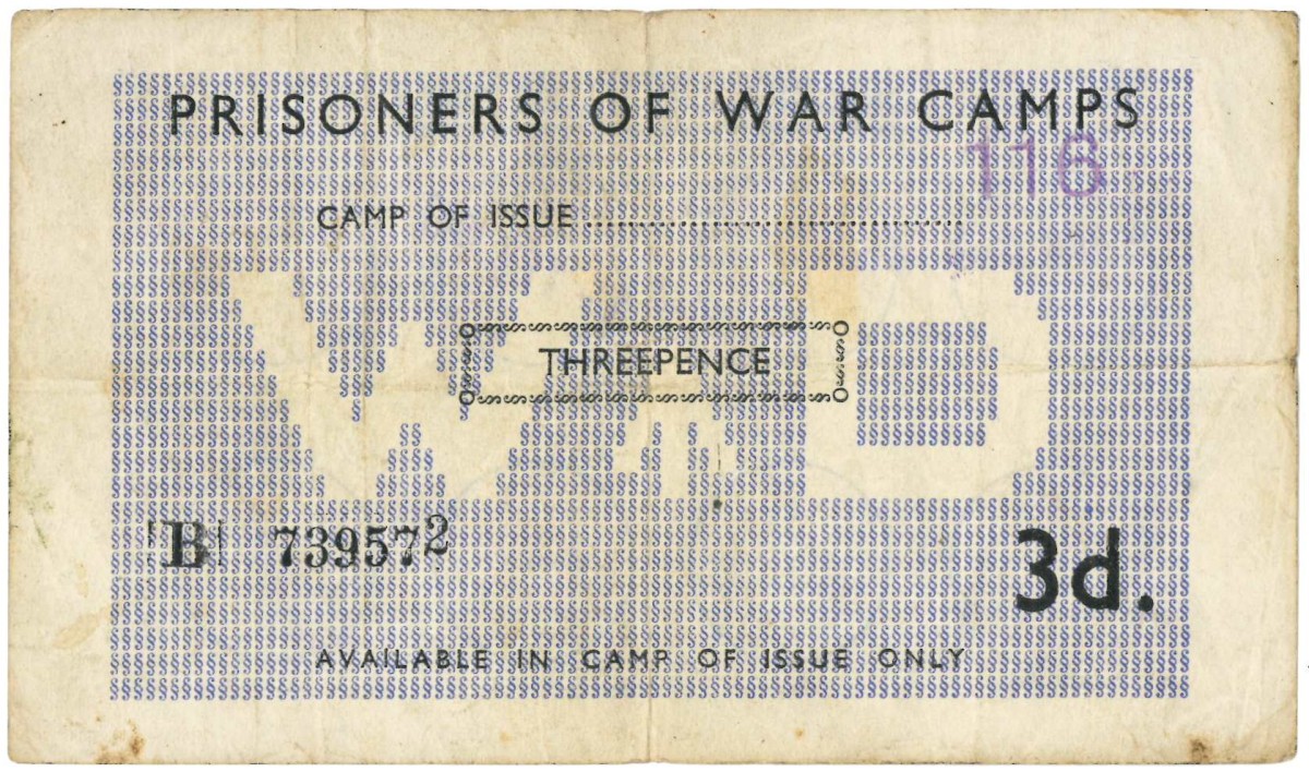 Great-Britain. 3 pence. Bon. Type Prisoners of war camps. - Very fine -.