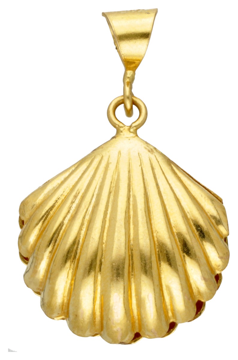Vintage 20 kt. geelgouden schelp hanger. 
