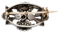 835 Zilveren broche bezet met diamanten.