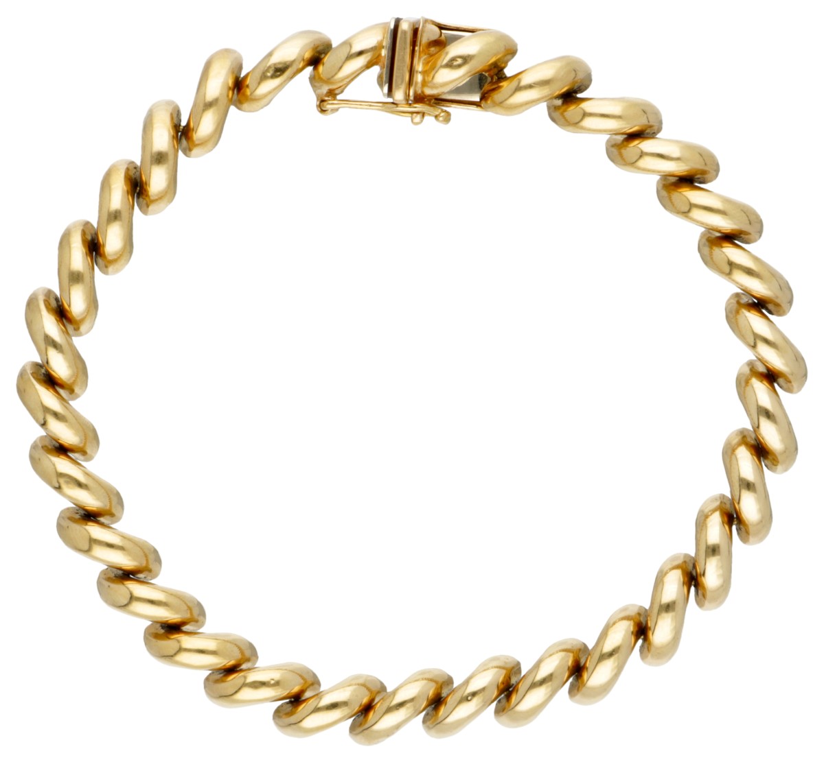18 kt. Geelgouden schakelarmband.
