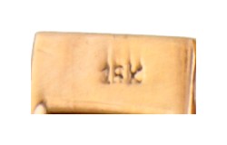 Vintage 14 kt. geelgouden armband bezet met ca. 2.50 ct. natuurlijke robijn.