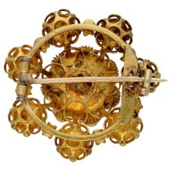 Antieke 14 kt. geelgouden Zeeuwse knoop broche.