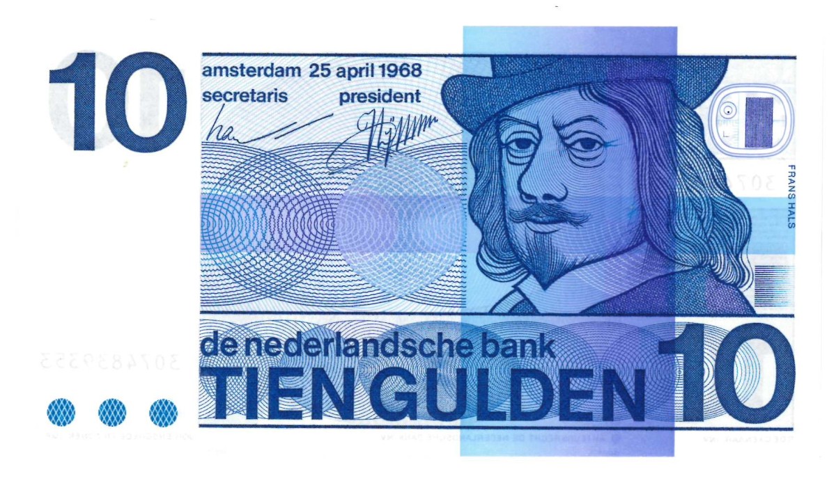 Nederland. 10 gulden . Bankbiljet. Type 1968. Type Frans Hals. - Nagenoeg UNC.