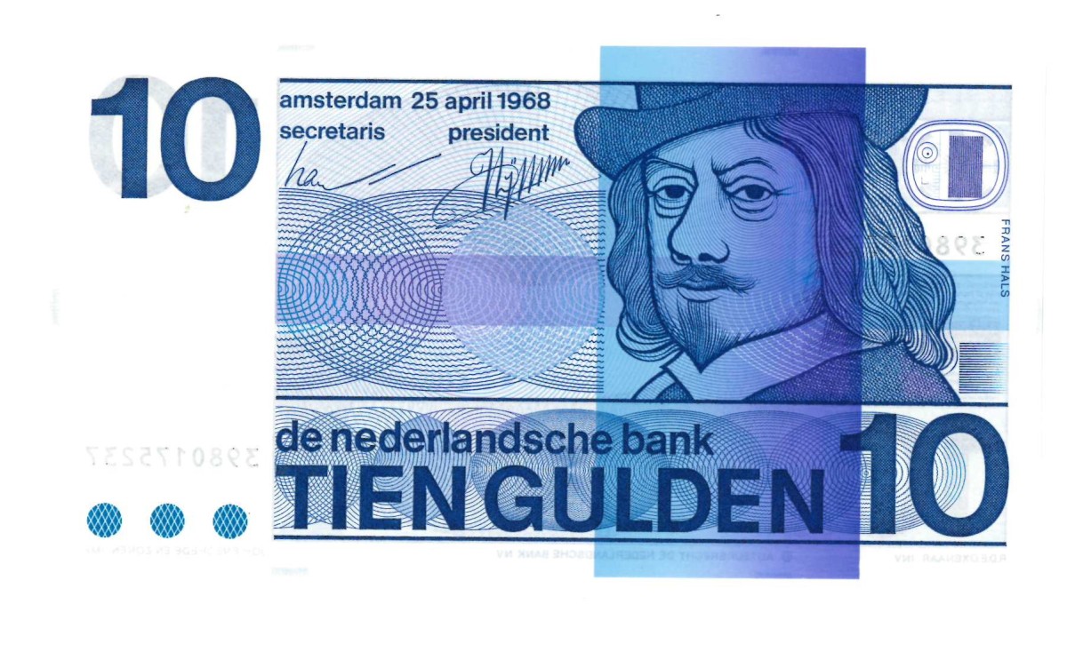 Nederland. 10 gulden . Bankbiljet. Type 1968. Type Frans Hals. - UNC.