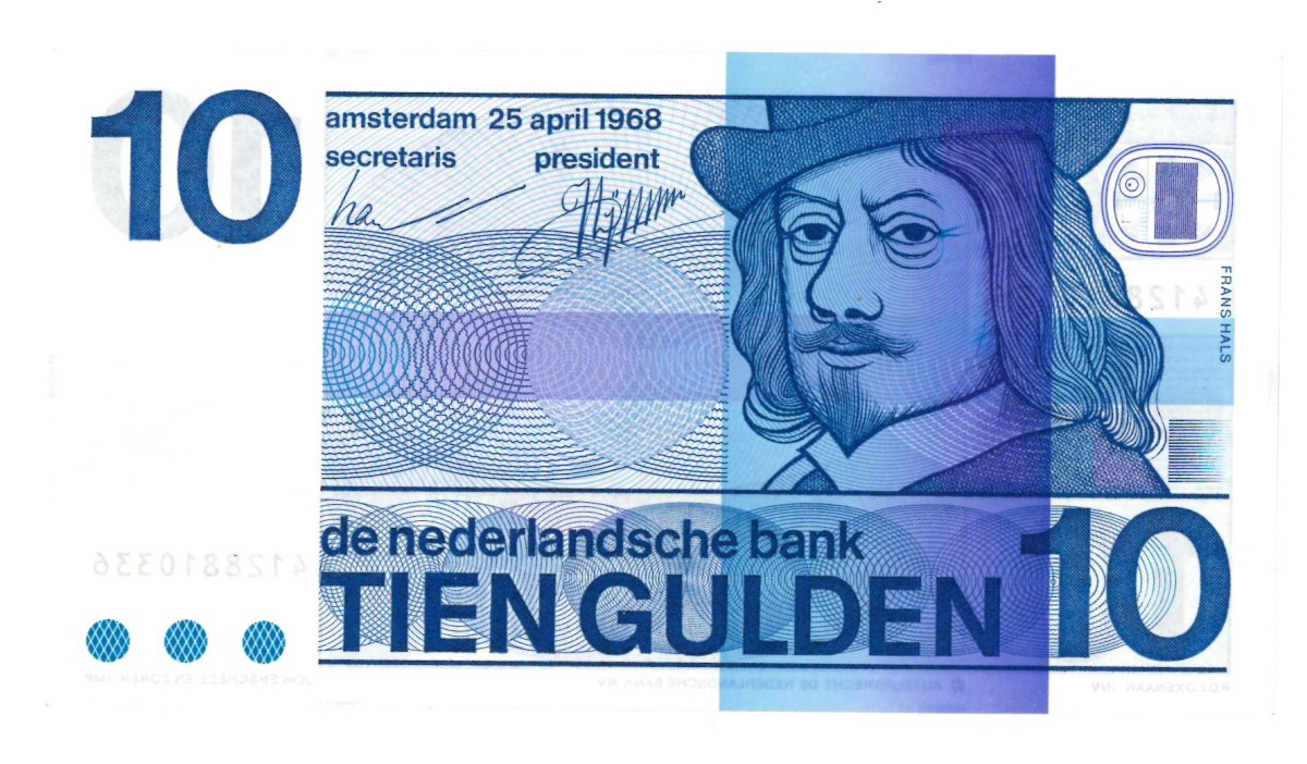 Nederland. 10 gulden . Bankbiljet. Type 1968. Type Frans Hals. - UNC.
