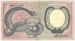 Nederland. 20 gulden . Bankbiljet. Type 1955. Type Boerhaave. - Zeer Fraai.