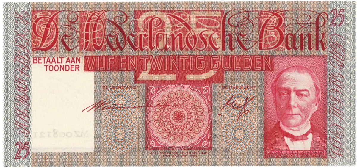 Nederland. 25 gulden . Bankbiljet. Type 1931. Type Mees. - Prachtig.