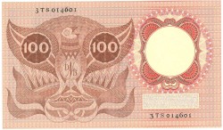 Nederland. 100 gulden . Bankbiljet. Type 1953. Type Erasmus. - Prachtig.