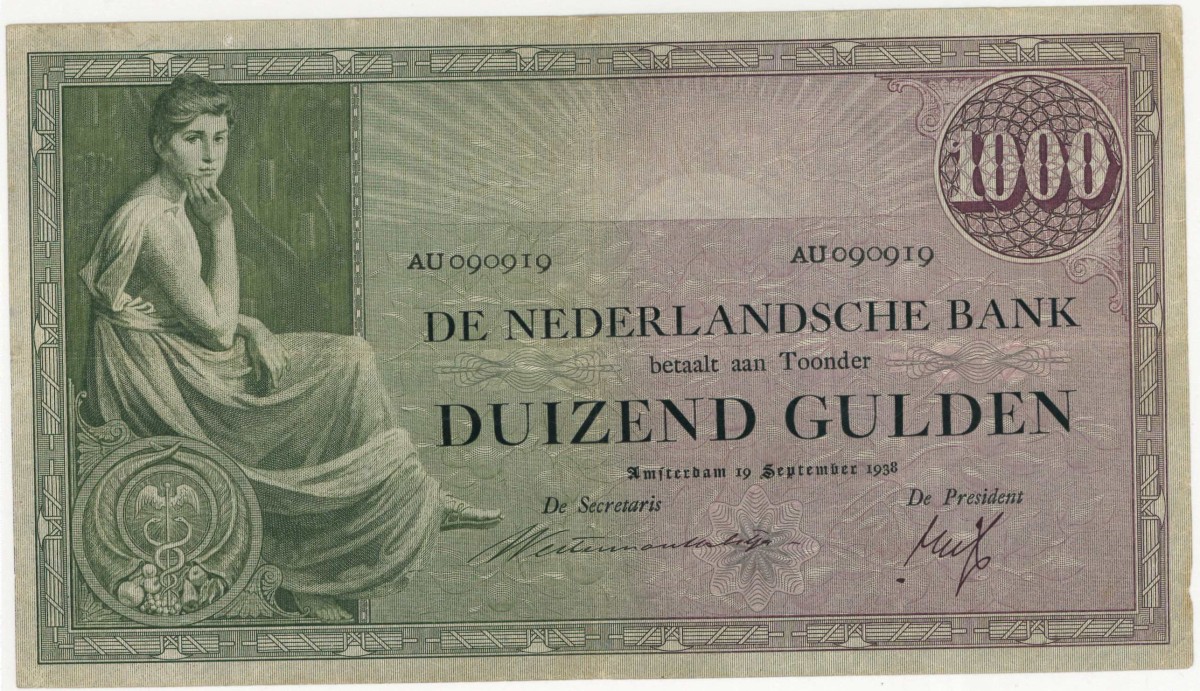 Nederland. 1000 gulden . Bankbiljet. Type 1926. Type Grietje Seel. - Zeer Fraai.