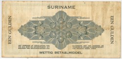 Suriname. 1 gulden. Silver voucher. Type 1942. - Fine +.