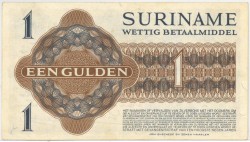 Suriname . 1 gulden . Silver voucher. Type 1956. Type Signature from Tilburg - Smit, Rare. - Extremely fine.