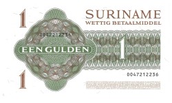 Suriname. 1 gulden . Currency note. Type 1984. - About UNC.
