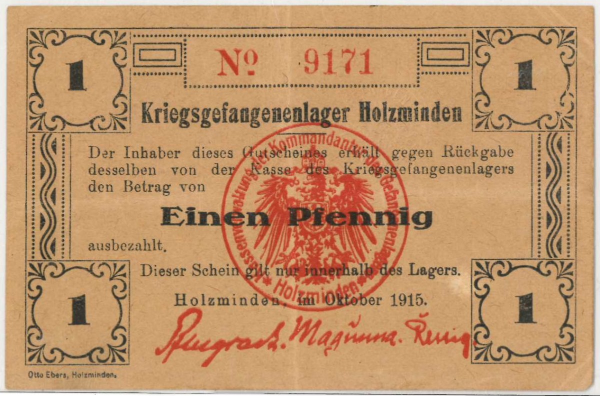 Germany. 1 / 2/ 10 pfenning. Banknote. Type 1915. Type Holzminden. - Good – Very fine.