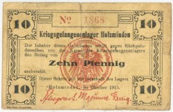 Germany. 1 / 2/ 10 pfenning. Banknote. Type 1915. Type Holzminden. - Good – Very fine.