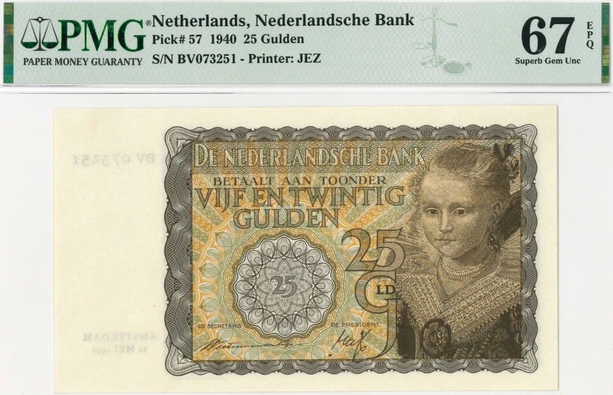 Nederland. 25 gulden . Bankbiljet. Type 1940. Type Prinsesje. - UNC.