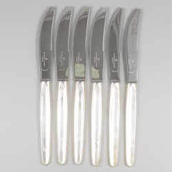 6-delige set dinermessen ''model Jeunesse'' zilver.