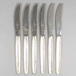6-delige set ontbijtmessen ''model Jeunesse'' zilver.