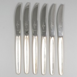 6-delige set ontbijtmessen ''model Jeunesse'' zilver.