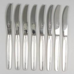 8-delige set fruitmesjes ''model Jeunesse'' zilver.