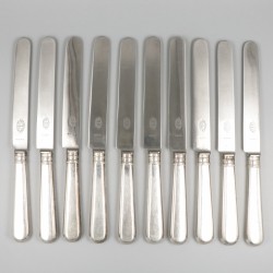 10-delige set dinermessen zilver.