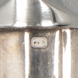6-delige set dinermessen zilver.