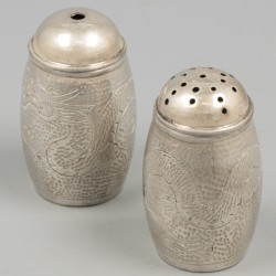 Peper- & zoutstel (Chinees export) zilver.