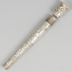 Naaldenkoker (Nederland, Amsterdam, Johannes Schepens 1761-1807) zilver.