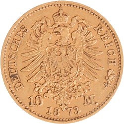 German states. Bavaria. Ludwig II. 10 Mark. 1873.