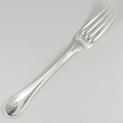 6-delige set dessertvorken Christofle Sterling, model Perles, zilver.