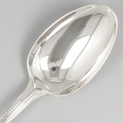 6-delige set dessertlepels Christofle Sterling, model Perles, zilver.