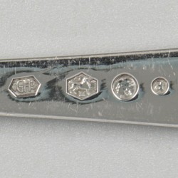 6-delige set dinerlepels Haags lofje zilver.