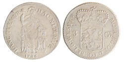 3 Gulden - Generaliteits. West-Friesland. 1786. Zeer Fraai +.