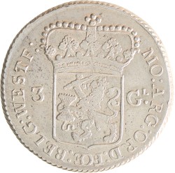 3 Gulden - Generaliteits. West-Friesland. 1786. Zeer Fraai +.