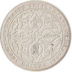 Straits Settlements. Edward VII. Dollar. 1907.