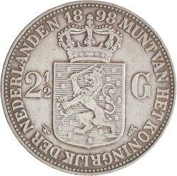 2½ gulden. Wilhelmina. 1898. Zeer Fraai.