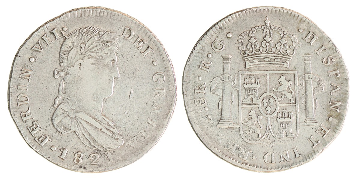 Mexico. Spanish colony. Ferdinand VII. 8 Reales. 1821 Zs RG.
