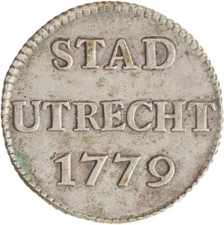 Duit - Zilveren afslag. Utrecht stad. 1779. Prachtig.