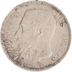 Belgium. Leopold II. 5 Francs. 1868.