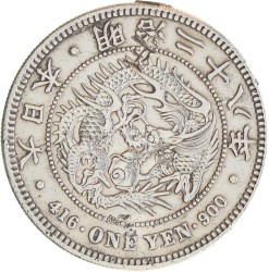 Japan. Meiji period. Mutsuhito. 1 Yen. Yr. 26 (1893).