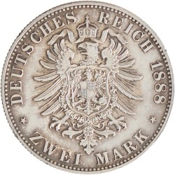 German states. Prussia. Friedrich. 2 Mark. 1888.