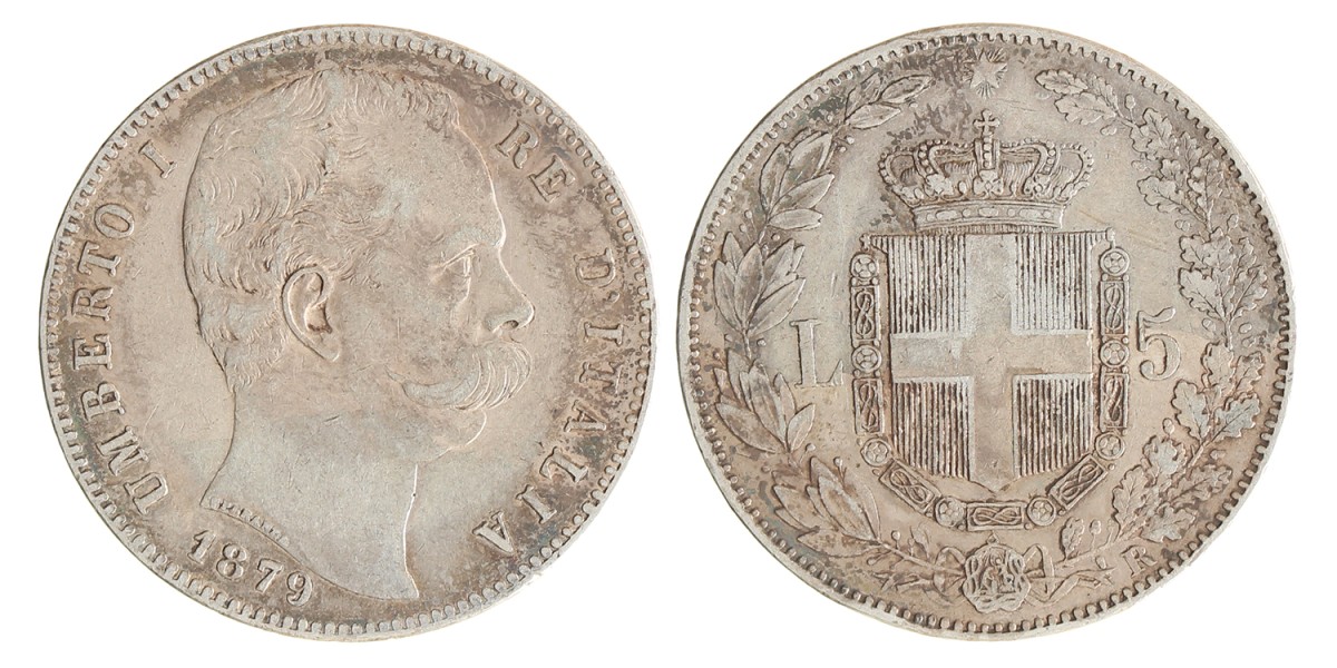 Italy. Kingdom. Umberto I. 5 Lire. 1879.