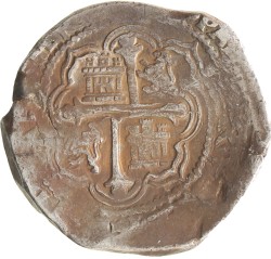 Mexico. Spanish Colony. Philips III. Cob of 8 Reales. No date (1598 - 1621)Mo F.