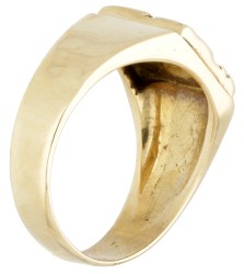 Vintage 18 kt. geelgouden ring bezet met ca. 0.05 ct. diamant.