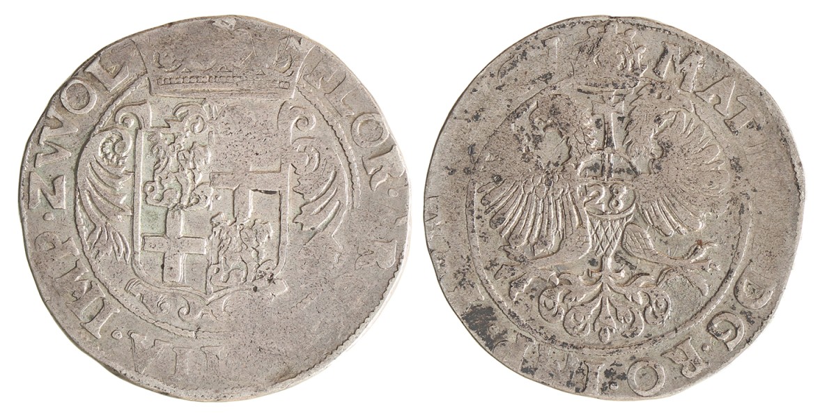 Florijn van 28 Stuivers. Zwolle. Matthias I. Z.j. (1647 - 1656). Zeer Fraai -.