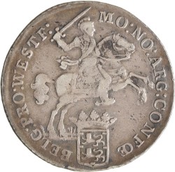 Halve dukaton of zilveren rijder. West-Friesland. 1786. Fraai +.