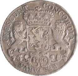 Halve dukaton of zilveren rijder. West-Friesland. 1786. Fraai +.
