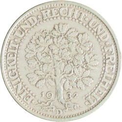 Germany. Weimar republic. 5 Mark. 1932 D.