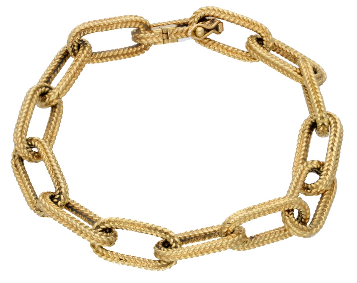 18 kt. Geelgouden anker-schakelarmband.