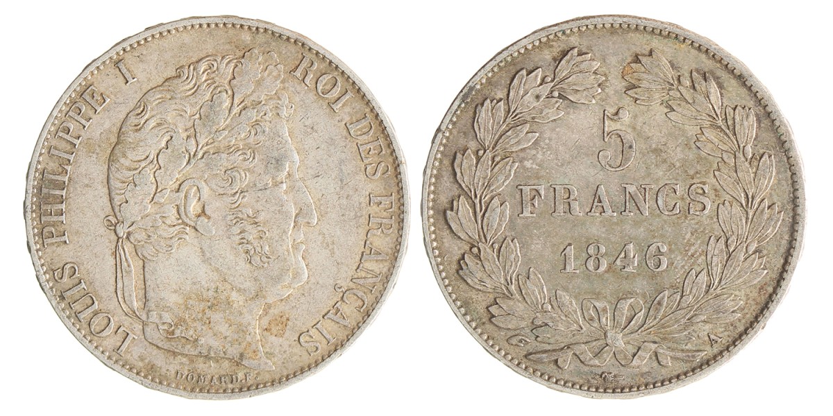 France. Second kingdom. Louis Philippe I. 5 Francs. 1846 A.
